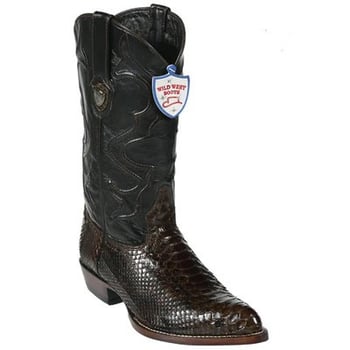 Wild West Brown Genuine Python J Toe Cowboy Boots 2995707