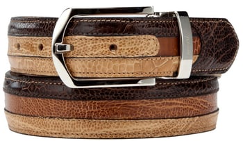 Mauri "103/35" Sport Rust / Dark Dune / Corn Genuine Ostrich Leg Belt