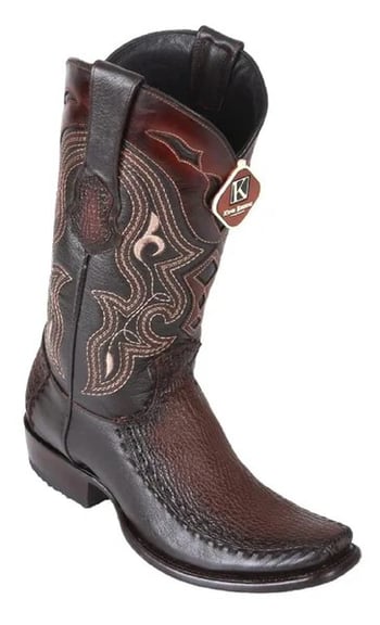 King Exotic Faded Brown Genuine Sharkskin Dubai Square Toe Cowboy Boots 479F0916