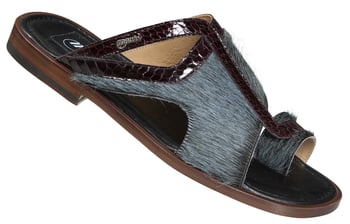 Mauri "Cuba" 1222 Barracuda Genuine Pony Hair Corrison / Burgundy Snake Sandals