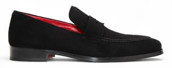 Emilio Franco Oliviero Black Genuine Italian Suede Loafers 