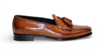 Duca Di Matiste Adam Leather Tassel Loafer Cognac Made in Italy