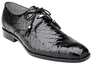 black alligator derby shoes