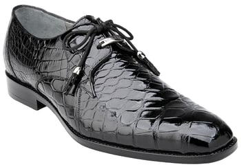 Belvedere "Lago" Black All-Over Genuine Alligator Shoes 14010.