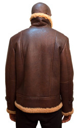 G-Gator Brown Genuine Sheepskin Aviator Bomber Jacket 6300.