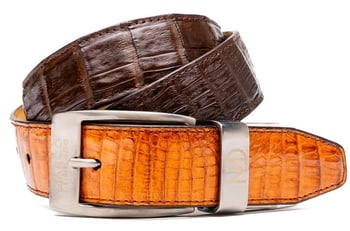 Marco Di Milano Luciano Belt Brown / Cognac Genuine Ostrich Exotic Belt