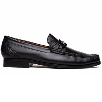 Marco Di Milano "Enzo" Black Genuine Lizard Loafer