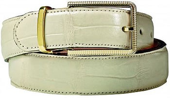 Mauri "0100/35" Cream Genuine Alligator Belt