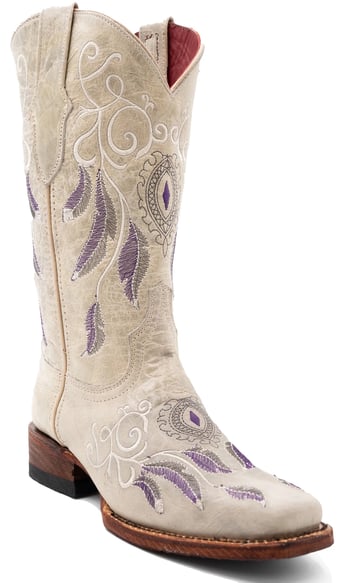 Ferrini Ladies "Dreamer" Clay Full Grain Leather Narrow Square Toe Cowgirl Boots 84971-45