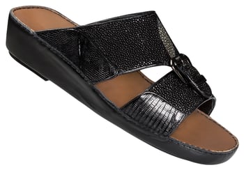 Mauri  "1758" Black Genuine Stingray / Lizard Platform Sandals