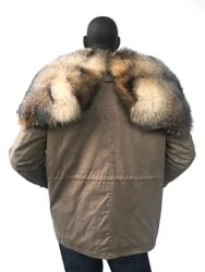 G-Gator Khaki Cotton Parka With Fox Fur Trimming Style 8020.