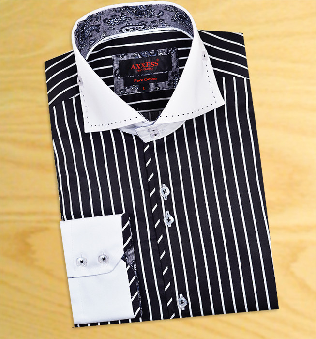 european cut dress shirts Daniel Ellissa Solid Red Cotton Blend Dress Shirt With Convertible Cuffs DS3001 3X-Large 19.5