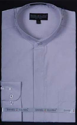 Daniel Ellissa Silver Banded Collar Shirt With Button Cuff DS3001C