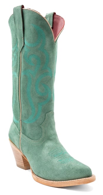 Ferrini Ladies "Quinn" Sea Foam Grain Leather Narrow Square Toe Cowgirl Boots 84861-51