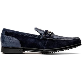 Marco Di Milano "Hugo" Navy Genuine Sueded Ostrich Leg Loafer