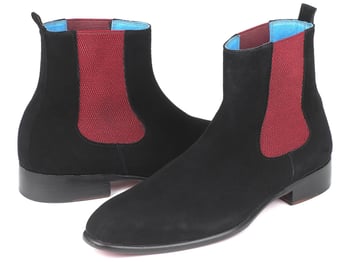 Paul Parkman "SD841BLK" Black Suede Chelsea Boots.