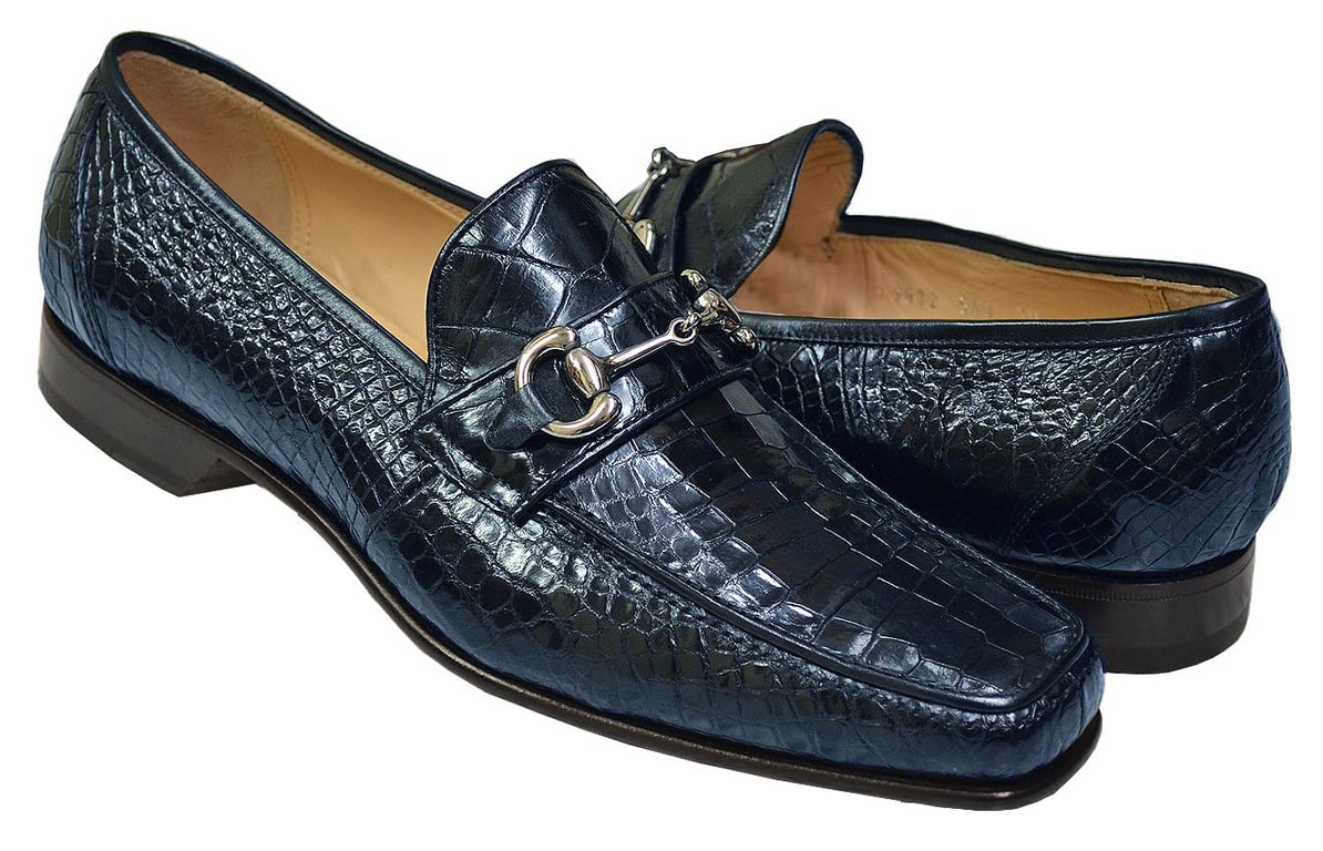 Caporicci 9872 Navy Blue All-Over Genuine Baby Alligator Bit 