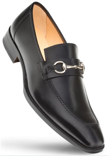 Mezlan E20482 Black Genuine Calfskin Horsebit Loafers — Handmade Dress Shoes