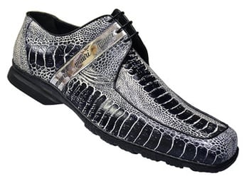 Mauri "In Progress" 9112 Black / White Genuine Ostrich Leg/Calf Shoes