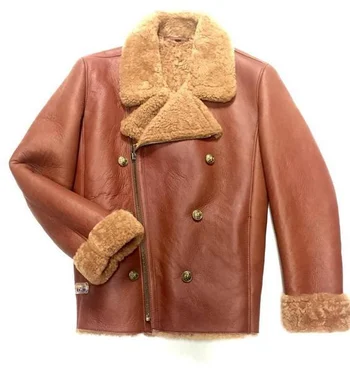 G-Gator Cognac Genuine Sheepskin Sherpa Motorcycle Jacket 900.