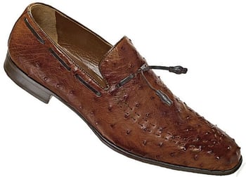 Mauri "Louvre" 1144 Brandy  All-Over Genuine Ostrich Hand-Painted Shoes