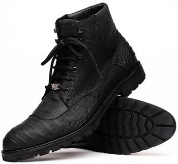 Marco Di Milano "Leoni"  Oil Black Genuine Caiman Crocodile Boots