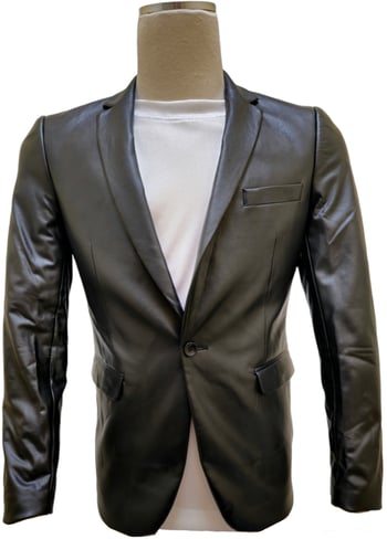 Cielo Black Vegan Leather Slim Fit Blazer B3650