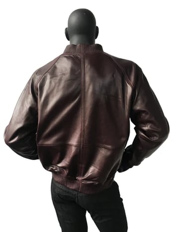 G-Gator 1051 Burgundy Genuine Lambskin Leather Baseball Varsity Jacket