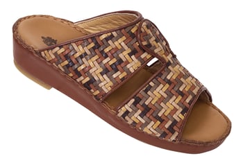 Mauri "1798" MultiBrown Genuine Kids Woven R52 Platform Sandals