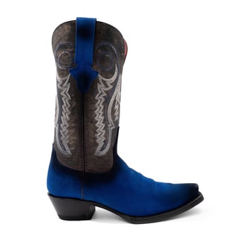 Ferrini Ladies "Roughrider" Electric Blue Full Grain Leather Snipped Toe Cowgirl Boots 84361-17