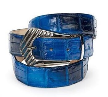 Mauri Turquoise Blue Genuine Crocodile Belt.