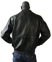 G-Gator Black Genuine Lambskin Varsity Baseball Bomber Jacket 1051.