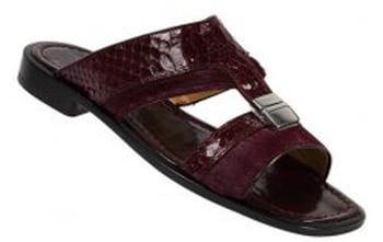 Mauri 1364 "Pony/Python"  Burgundy Genuine Python Sandals