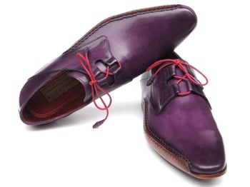 Paul Parkman ''022-PURP'' Purple Genuine Leather Ghillie Lacing Shoes.