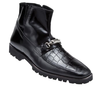 Mauri "Zenit" 4487 Black Genuine Alligator Dover Leather Boots.