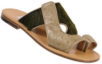 Mauri "1445/" Ostrich Taupe / Pony Hair Mojito Sandals