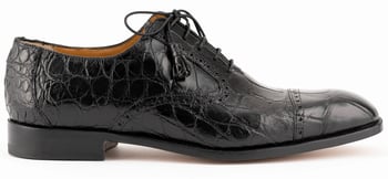 Ferrini Black Genuine Alligator Belly Dress Shoes FB3922