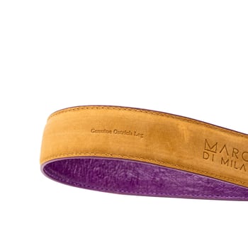 Marco Di Milano Alessio Belt Pink / Purple Genuine Ostrich Exotic Belt