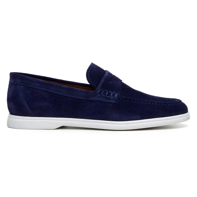 mens navy blue slip on dress shoes Navy Blue Slip-On Sneakers for Men