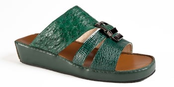 Mauri "5029/1" Forest Green Genuine Shark / Ostrich Platform Sandals.