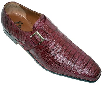 Mauri 1172 Ruby Red Genuine All-Over Hornback Crocodile Shoes