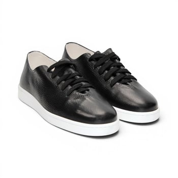 Duca Di Matiste Max Black Dollaro Leather Rubber Sole Sneaker-Inspired Casual Shoes