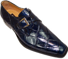 Mauri 514 Navy Genuine Genuine Alligator Monk Strap Shoes