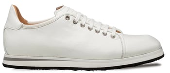 Mezlan Cartuja 21153 White Shiny Calf Leather Sneaker Handmade in Spain