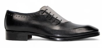 Duca Di Matiste Veroli Black / Grey Genuine Italian Calf Leather Crocodile Oxford Shoes
