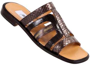 Mauri  "1518" Brown / Bronze Genuine Lizard / Snake Skin Sandals