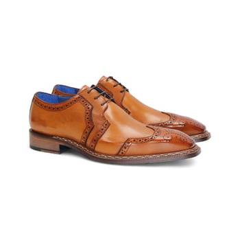 Emilio Franco Marco Gold Italian Calf Leather Derby Shoes Handmade in Italy