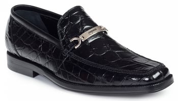 Mauri 4692/2 Black All Over Genuine Body Alligator With Bracelet Loafer Shoes.