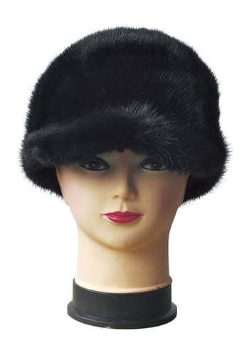 Winter Fur Unisex Black Genuine Mink baseball Cap W19H01BK