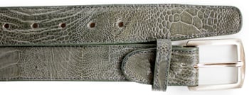 Belvedere 2000 Grey All-Over Genuine Ostrich Leg Belt.